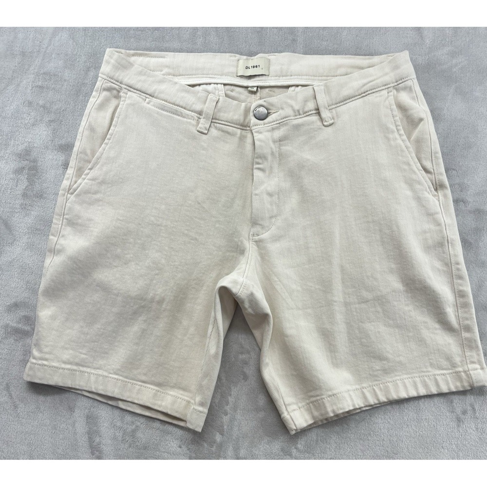 DL 1091 Jake Chino Short Men 32 Light Beige Slim Straight Soft Brush Twill City